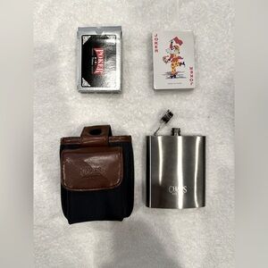 CHAPS screw-top flask and playing cards